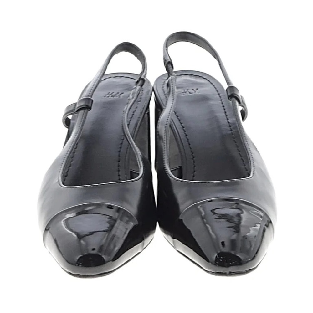 H&M Black Patent Slingback Heels